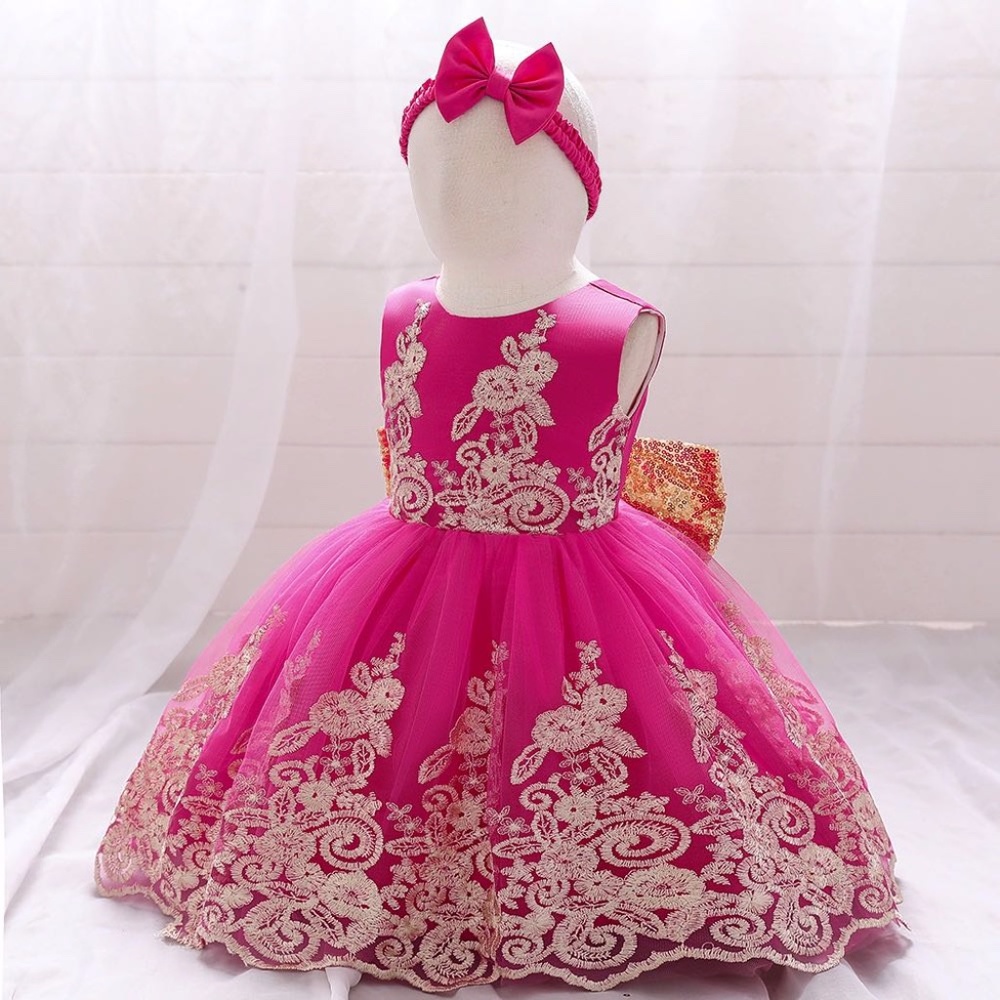 Luxury Lace Flower Wedding Birthday dream dress with headband 5008 - Picture 2 of 8